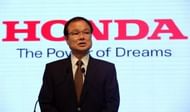 Honda Motors president Takanobu Ito delivers a speech at the automaker's headquarters in Tokyo, on May 16, 2013